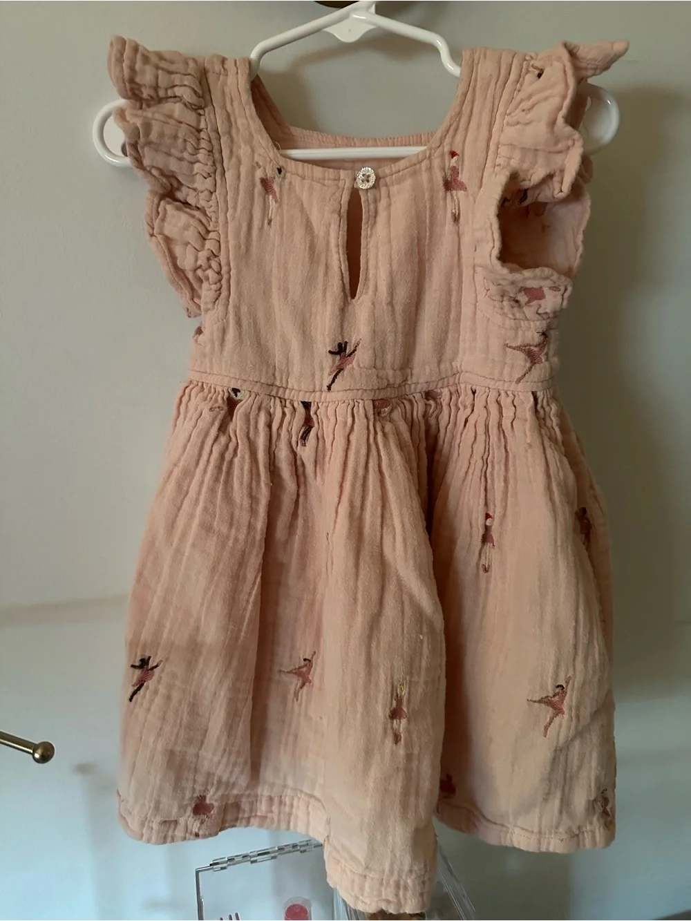 Pink Chicken Ballerina Embroidery Elsie Dress
